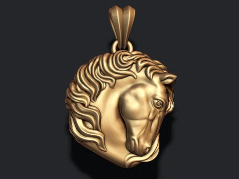 Horse head pendant 3D print model 3D-printmodel