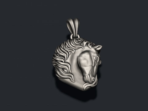 Horse head pendant 3D print model 3D-printmodel
