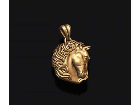 Horse head pendant 3D print model 3D-printmodel