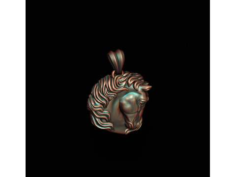 Horse head pendant 3D print model 3D-printmodel
