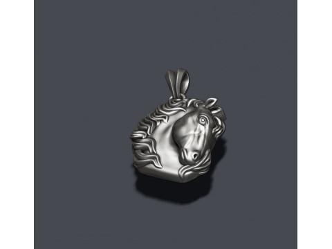 Horse head pendant 3D print model 3D-printmodel