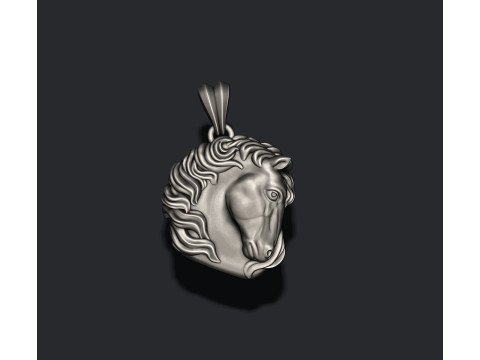 Horse head pendant 3D print model 3D-printmodel
