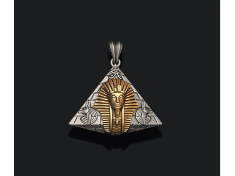Egyptian Pharaoh Pyramid Anubis Horus Eye pendant 3D print model Modèles 3D en vedette