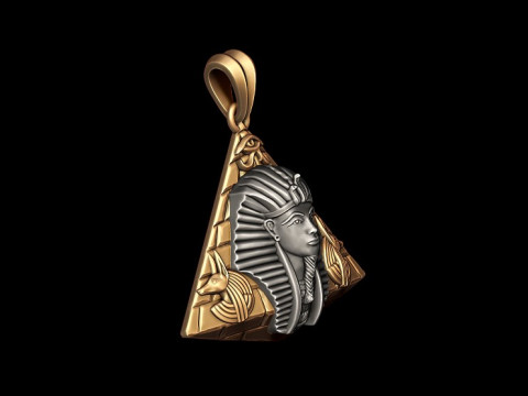 Egyptian Pharaoh Pyramid Anubis Horus Eye pendant 3D print model Modèles 3D en vedette