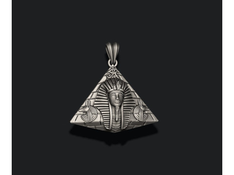 Egyptian Pharaoh Pyramid Anubis Horus Eye pendant 3D print model Modèles 3D en vedette