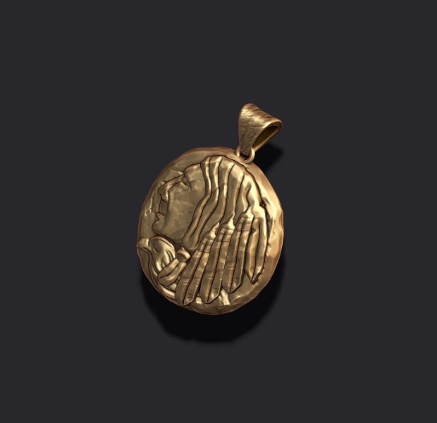 Native indian american coin pendant 3D print model Modelo de Impressão 3D .c4d .max .obj .3ds .fbx .stl .blend 