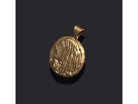 Native indian american coin pendant 3D print model Modelo de Impressão 3D