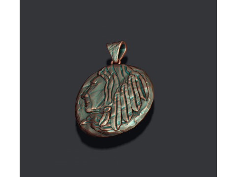 Native indian american coin pendant 3D print model Modelo de Impressão 3D
