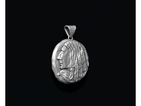 Native indian american coin pendant 3D print model Modelo de Impressão 3D