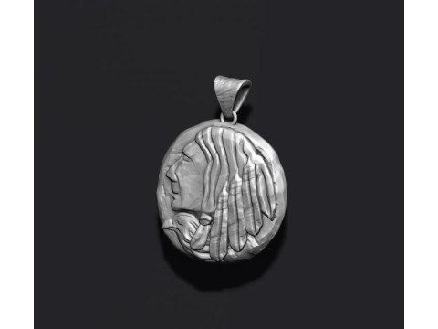 Native indian american coin pendant 3D print model Modelo de Impressão 3D