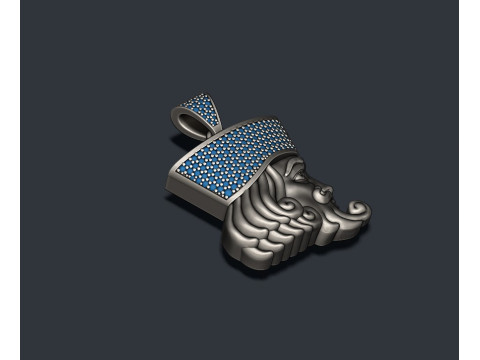 King head playing card pendant 3D print model Modello di stampa 3D