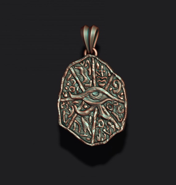 Egyptian hieroglyphics pendant 3D print model 3D-Druckmodell .c4d .max .obj .3ds .fbx .stl .blend 