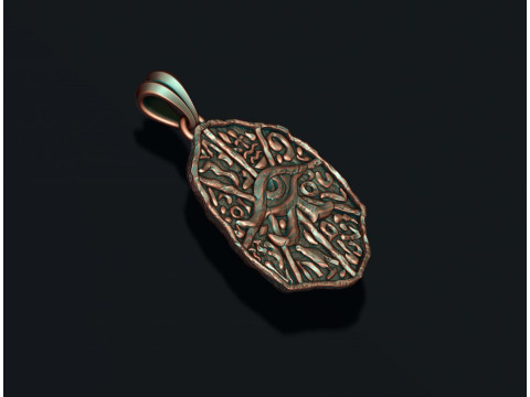 Egyptian hieroglyphics pendant 3D print model 3D-Druckmodell