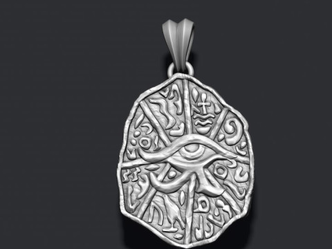 Egyptian hieroglyphics pendant 3D print model 3D-Druckmodell