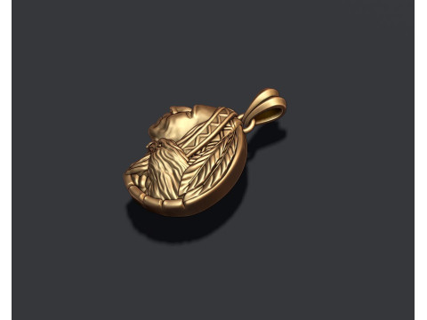 Native indian american with eagle pendant 3D print model Modèles 3D en vedette