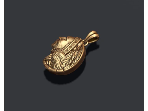 Native indian american with eagle pendant 3D print model 3D Print Model