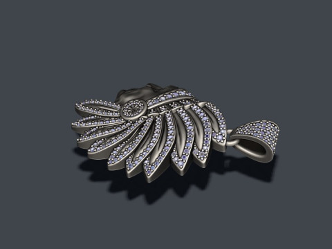 Native American Indian man pendant with gems 3D print model Modèles 3D en vedette