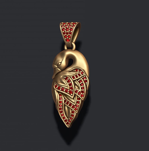 Swan pendant with gems 3D print model Modèles 3D en vedette .c4d .max .obj .3ds .fbx .stl .blend 