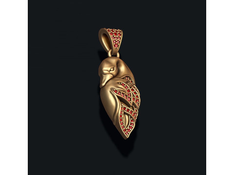 Swan pendant with gems 3D print model Modèles 3D en vedette