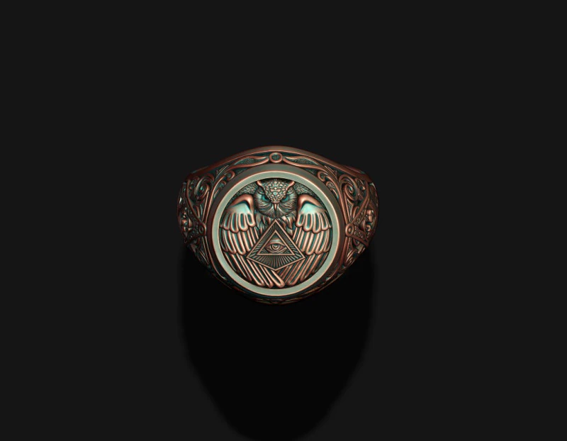 Mason owl ring 3D print model 3D Print Model .c4d .max .obj .3ds .fbx .stl .blend 