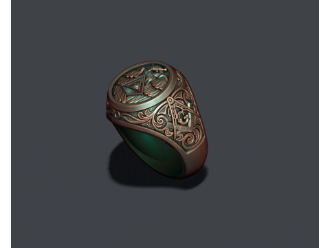 Mason owl ring 3D print model 3D-Druckmodell