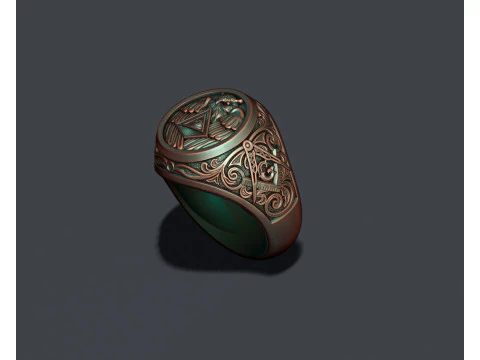 Mason owl ring 3D print model 3D Print Model