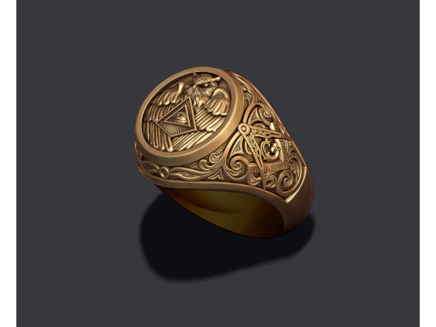 Mason owl ring 3D print model 3D Print Model