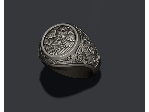Mason owl ring 3D print model 3D Print Model