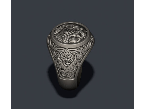 Mason owl ring 3D print model 3D-Druckmodell