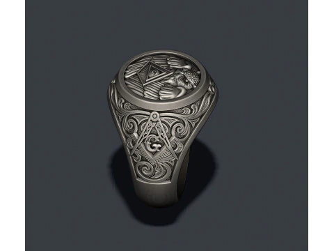 Mason owl ring 3D print model 3D Print Model