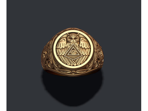 Mason owl ring 3D print model 3D-Druckmodell