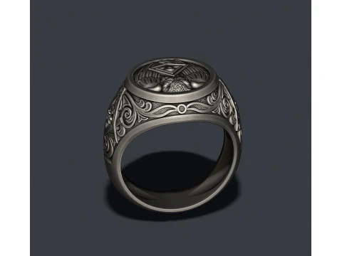 Mason owl ring 3D print model 3D Print Model