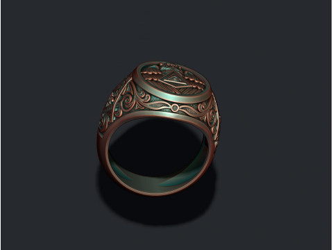 Mason owl ring 3D print model 3D-Druckmodell