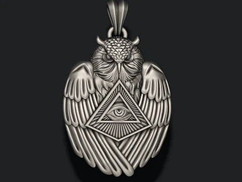 Model cetak 3D liontin mata burung hantu Mason dari Providence Model Cetak 3D