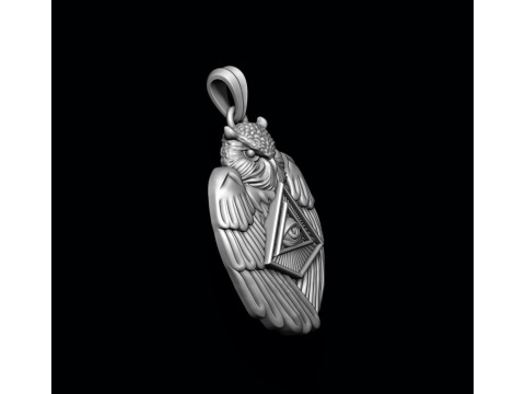 Mason owl eye of providence pendant 3D print model 3D 프린트 모델