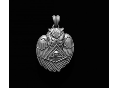 Mason owl eye of providence pendant 3D print model 3D 프린트 모델