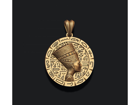 Nefertiti pendant 3D print model 3D 프린트 모델