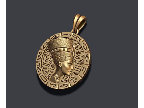 Nefertiti pendant 3D print model 3D 프린트 모델