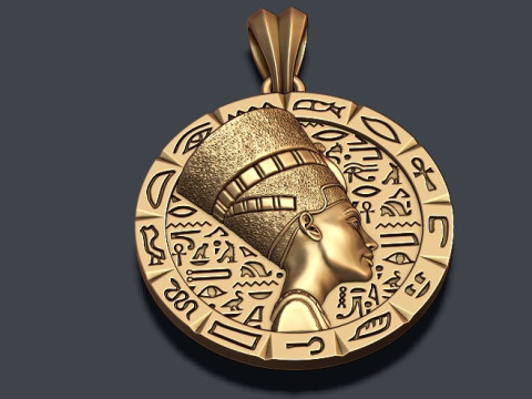 Nefertiti pendant 3D print model 3D 프린트 모델