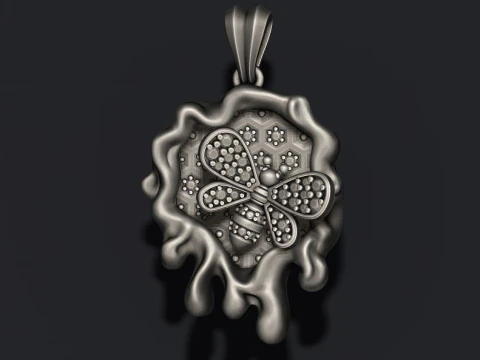 Modello di stampa 3D con pendente in miele d'ape Modello di stampa 3D