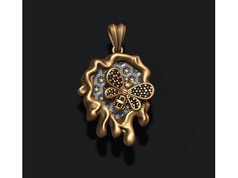 Bee honey pendant 3D print model 3D Принт Модель