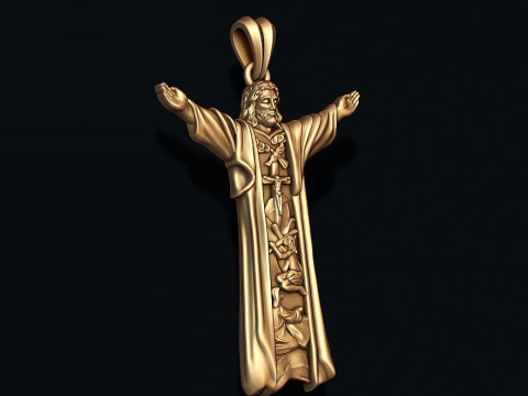 Jesus pendant 3D print model 3D 프린트 모델