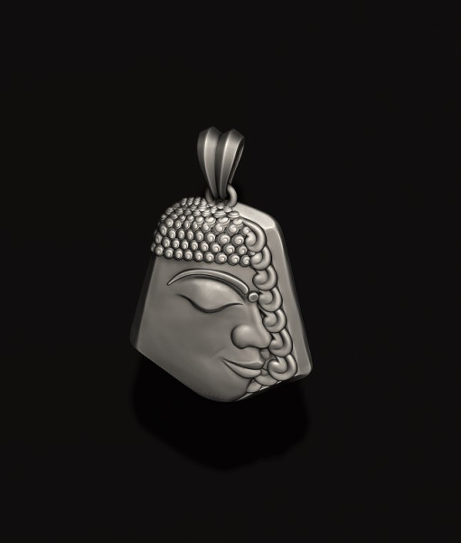 Buddha head pendant 3D print model Modello di stampa 3D .c4d .max .obj .3ds .fbx .stl .blend 