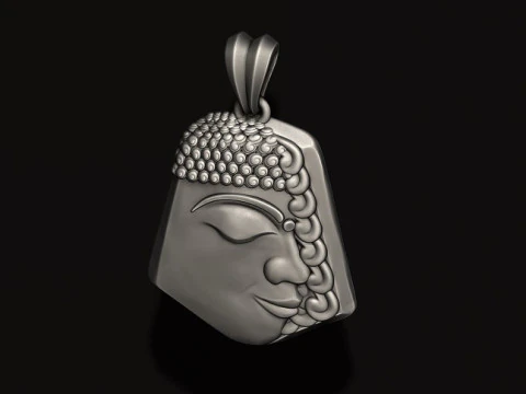 Modelo de impress&atilde;o 3D com pingente de cabe&ccedil;a de Buda Modelo de Impressão 3D
