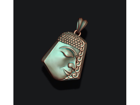 Buddha head pendant 3D print model Modello di stampa 3D
