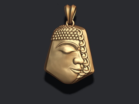 Buddha head pendant 3D print model Modello di stampa 3D