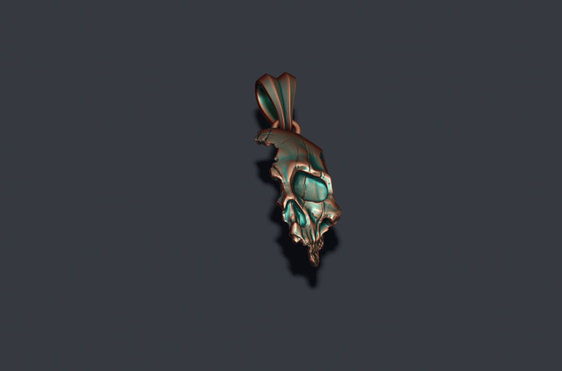 Cracked broken skull pendant 3D print model Modèles 3D en vedette .c4d .max .obj .3ds .fbx .stl .blend 
