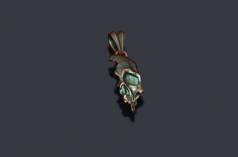 Cracked broken skull pendant 3D print model 3D Print Model .c4d .max .obj .3ds .fbx .stl .blend 