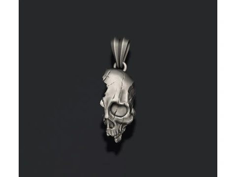 Cracked broken skull pendant 3D print model 3D Print Model