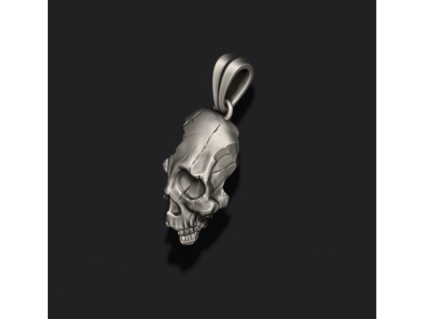 Cracked broken skull pendant 3D print model Modèles 3D en vedette